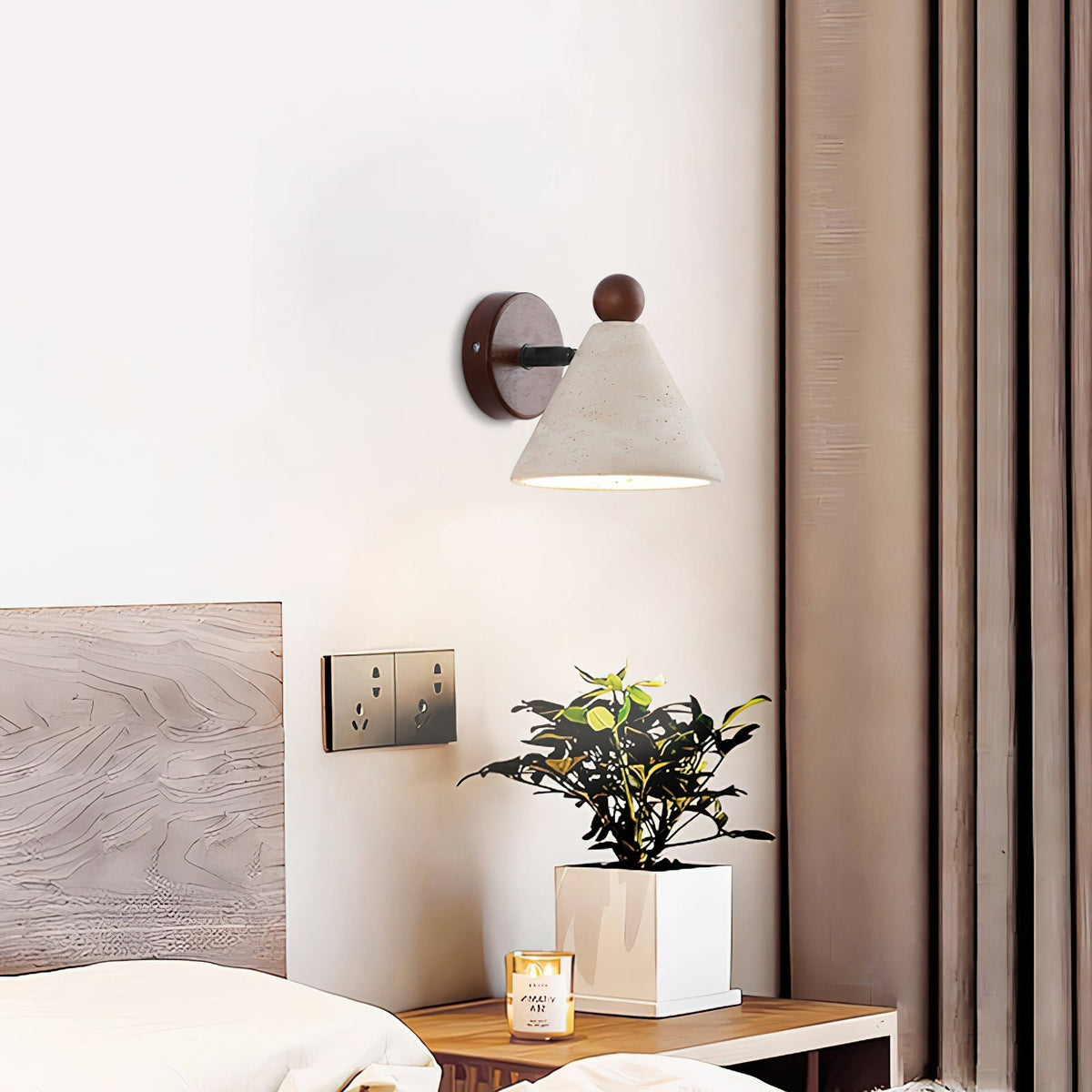 Basil Travertine  Wall Light
