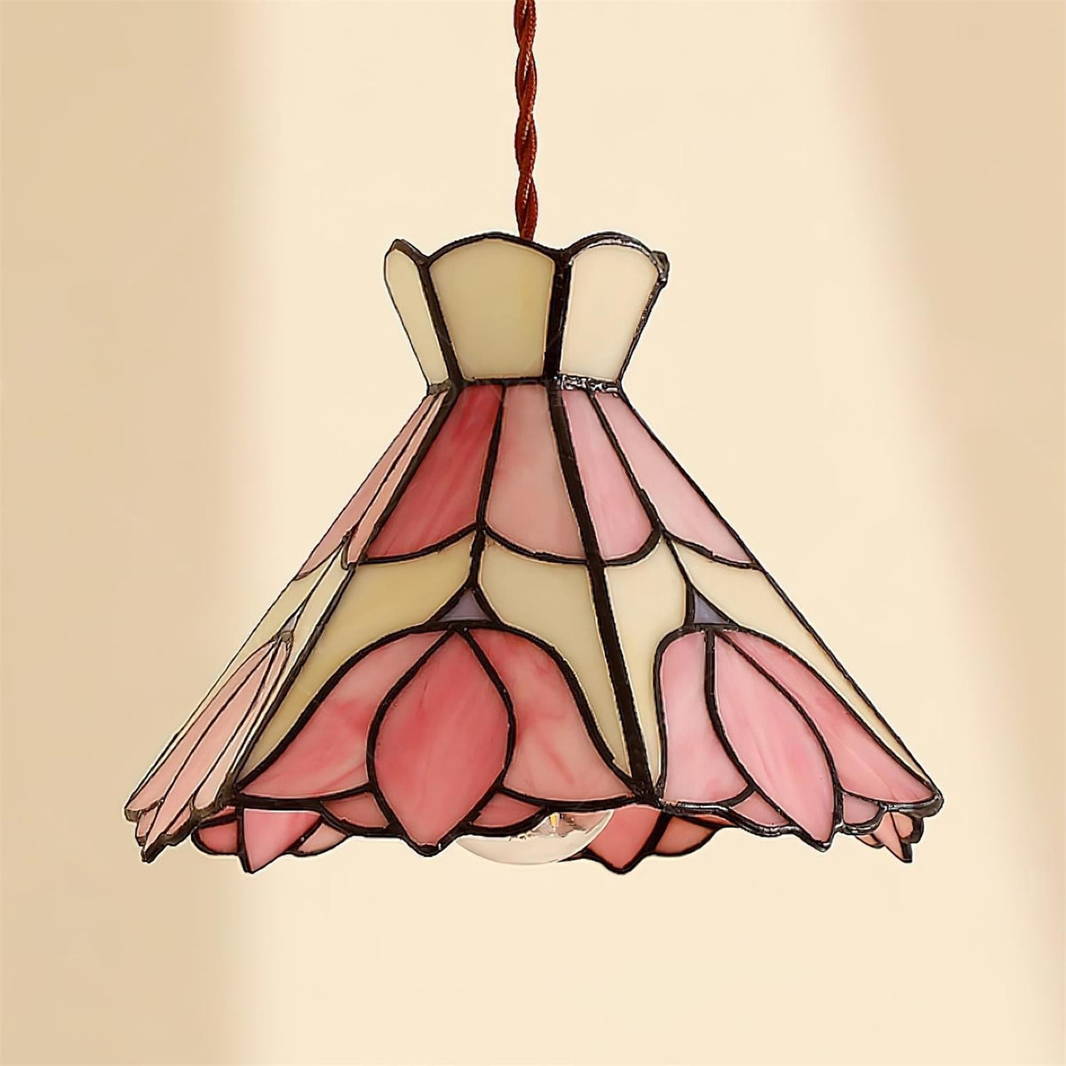 Rosependellamper i glas