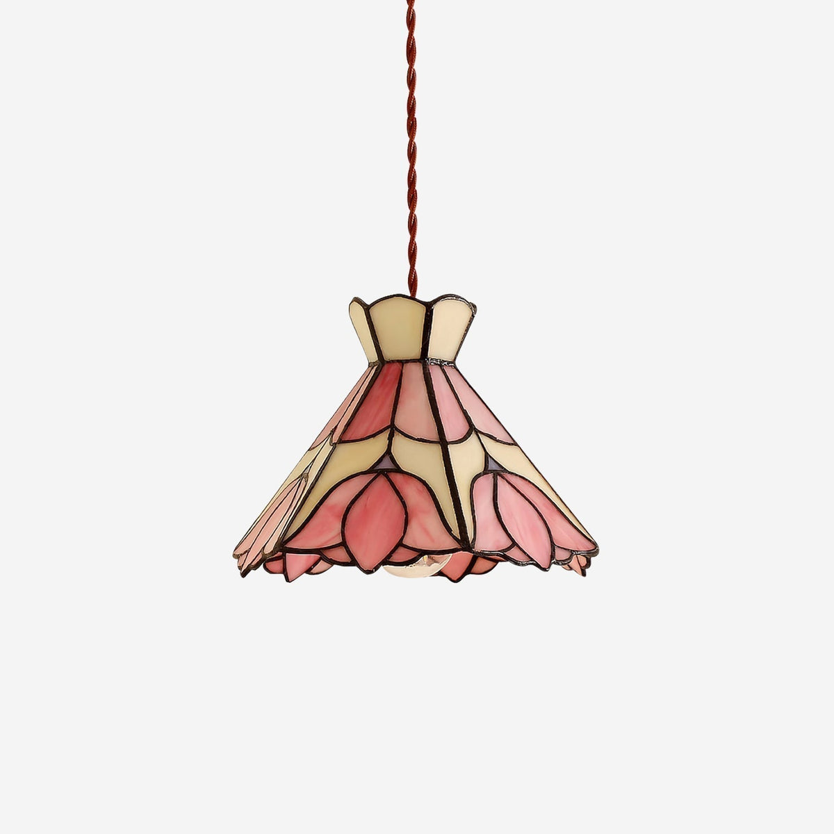 Rosependellamper i glas