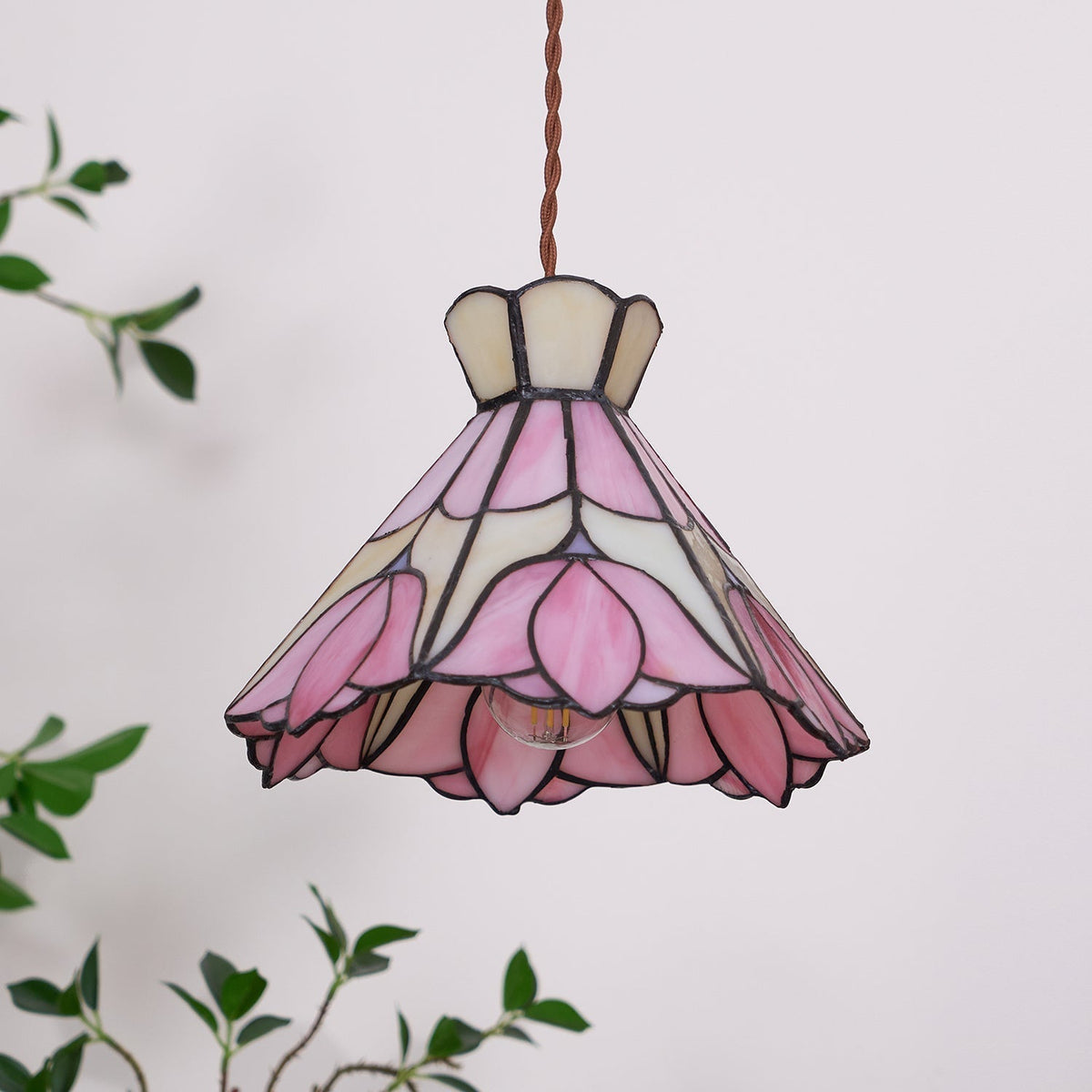 Rosependellamper i glas