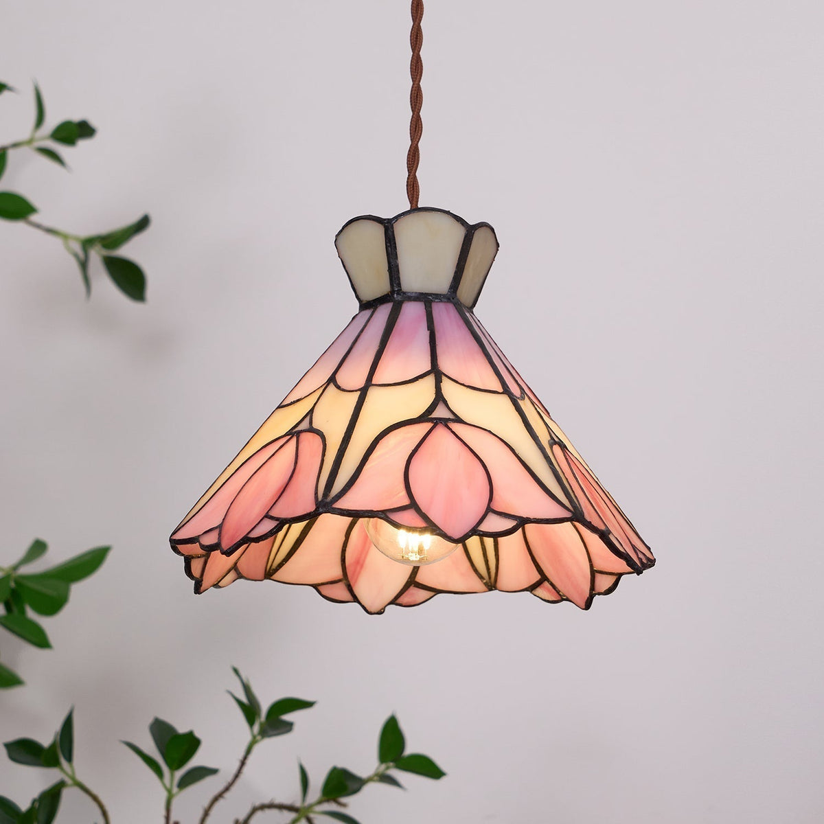 Rosependellamper i glas