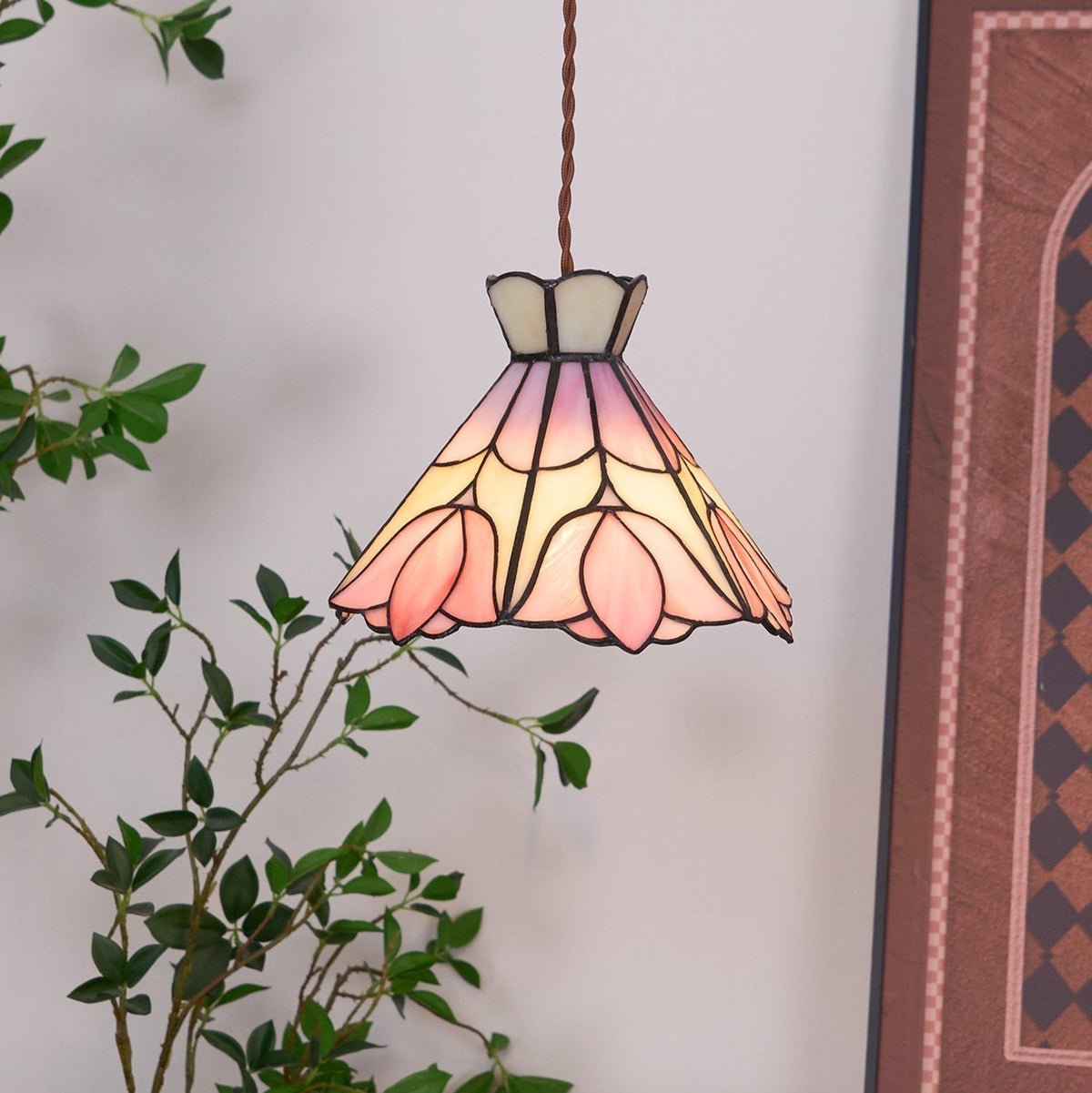 Rosependellamper i glas
