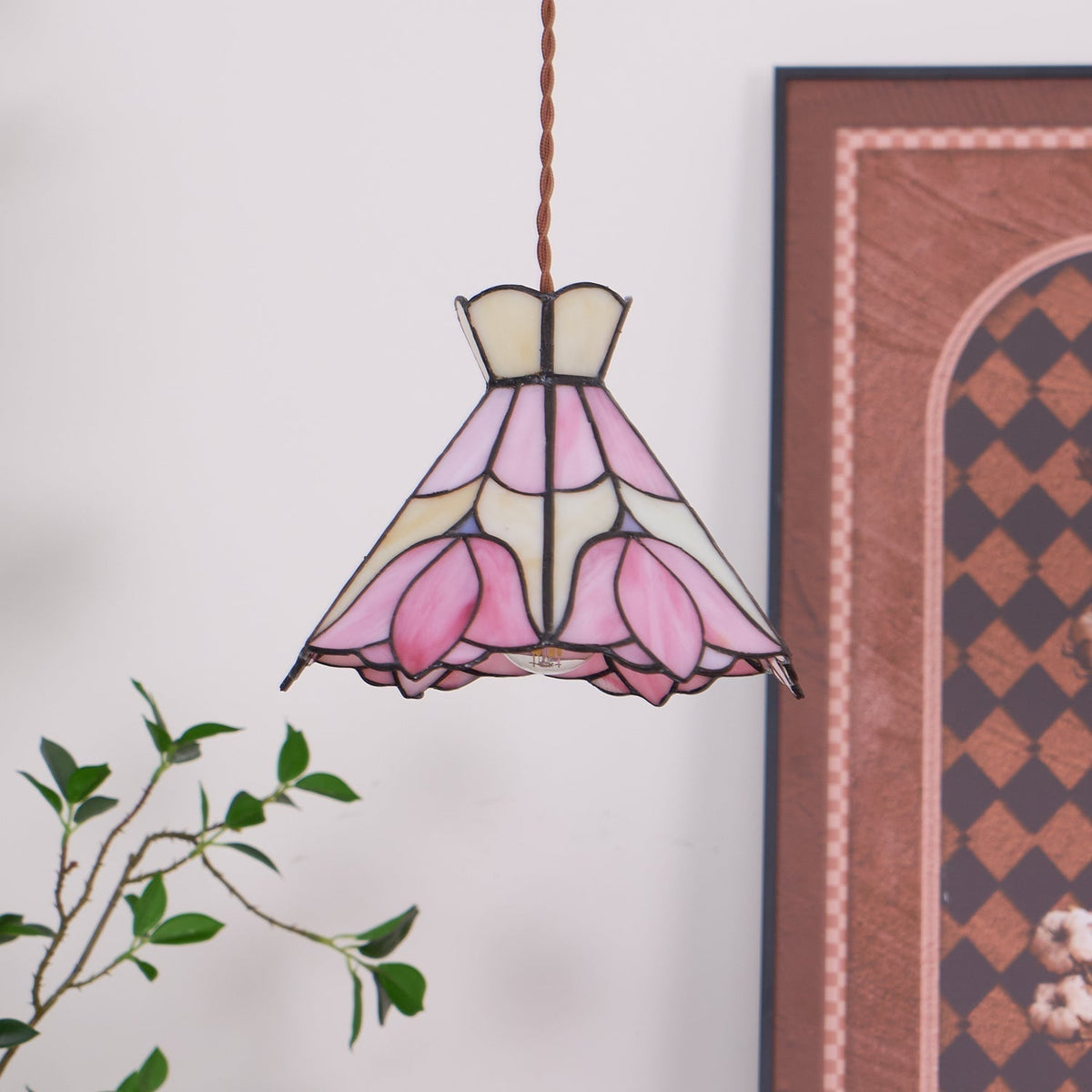 Rosependellamper i glas