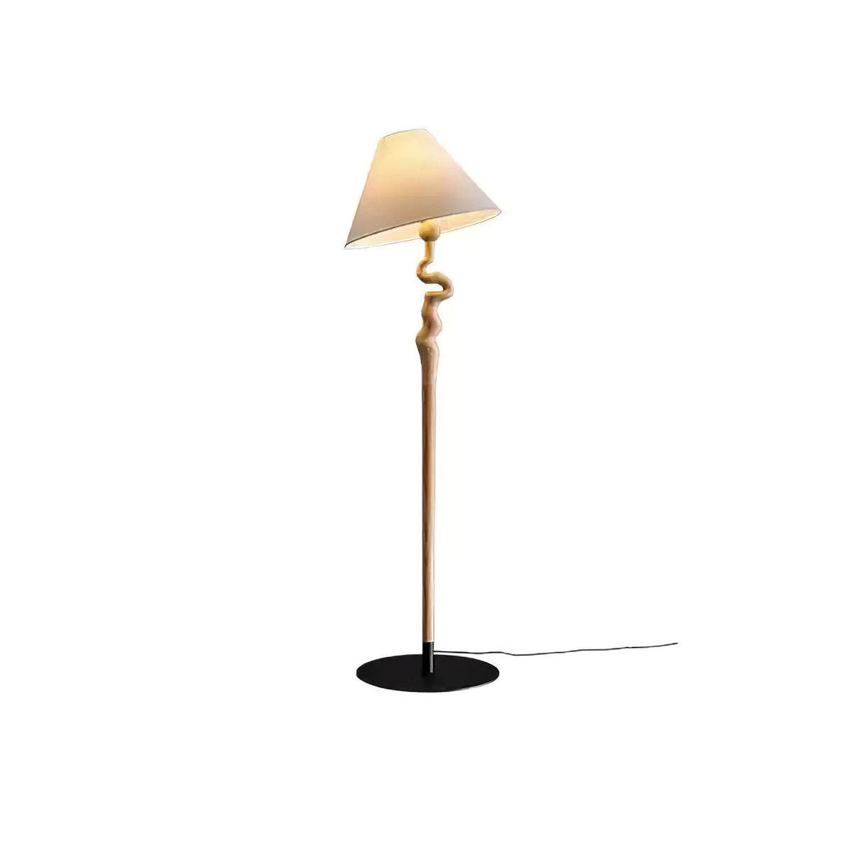 Avloril kunstnerisk gulvlampe i træ