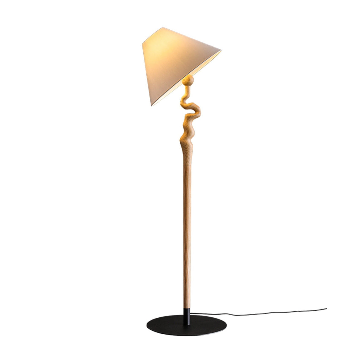 Avloril kunstnerisk gulvlampe i træ