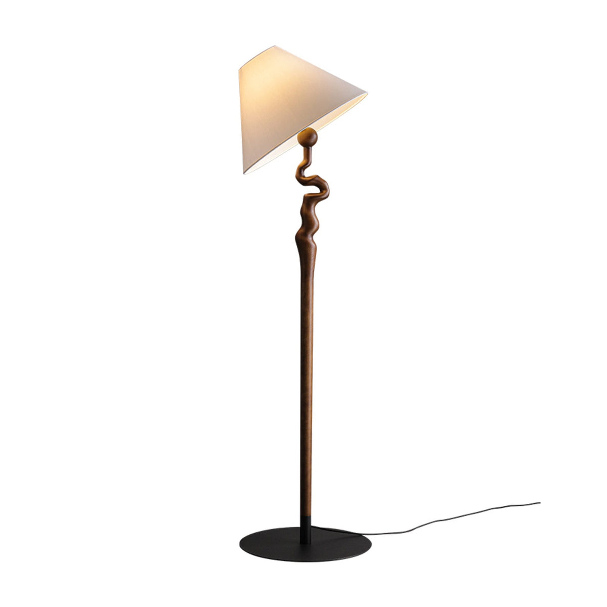 Avloril kunstnerisk gulvlampe i træ