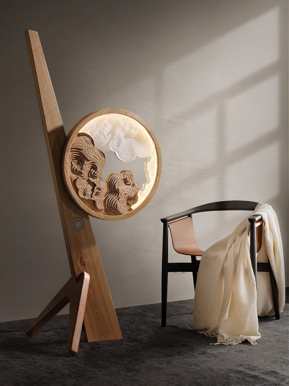 Cunoreth rustik bordlampe i træ