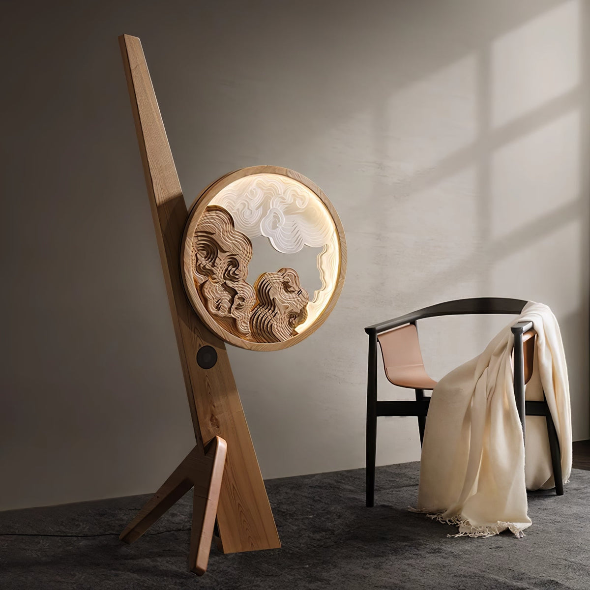 Cunoreth rustik bordlampe i træ