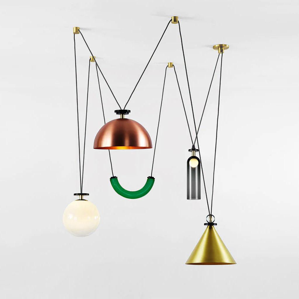 Candeeiro de teto Cirorira com forma geométrica artística