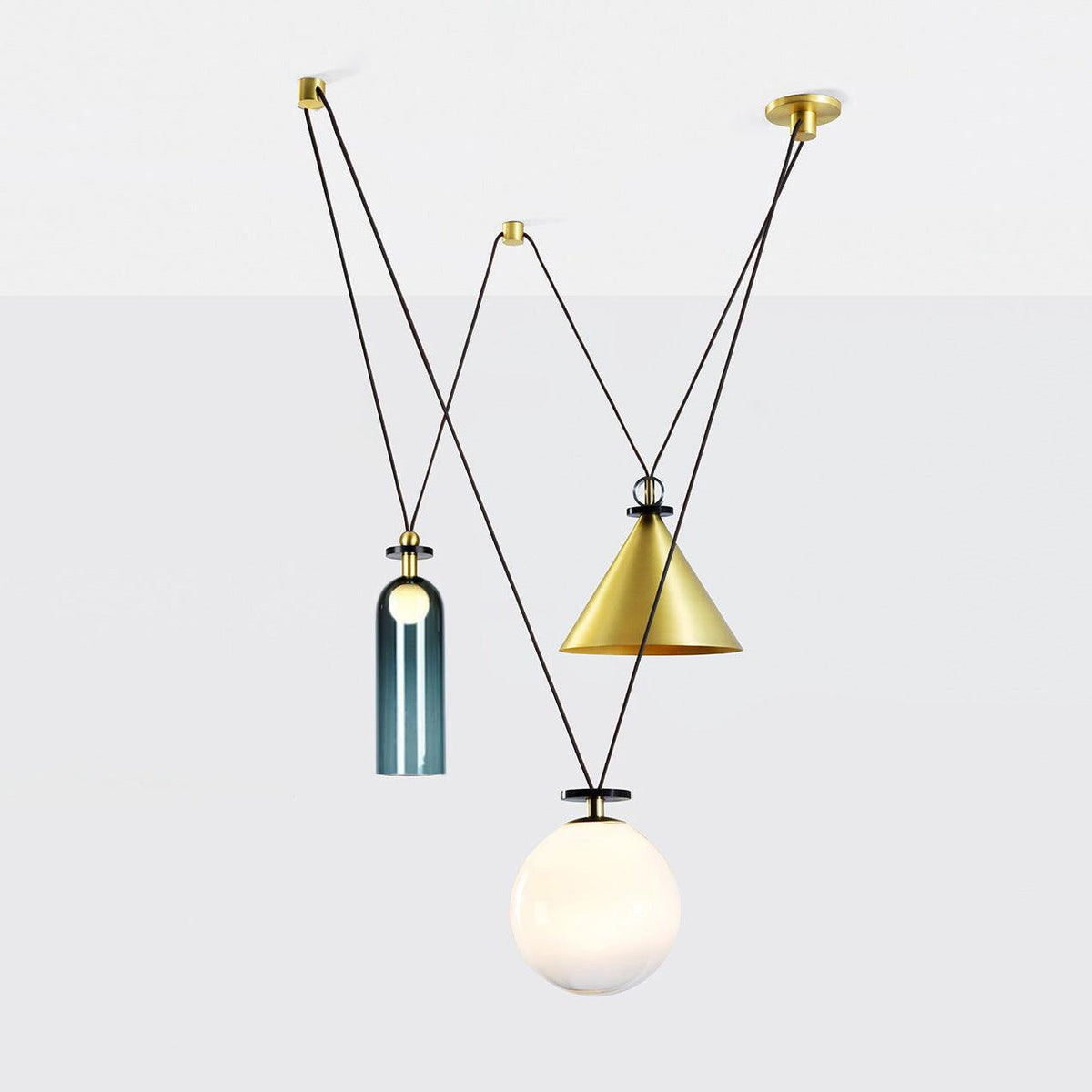 Candeeiro de teto Cirorira com forma geométrica artística