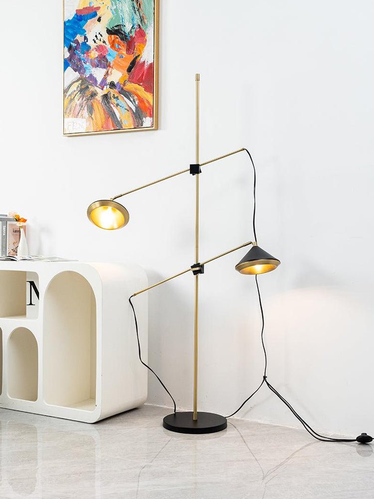 Mylirir art deco-gulvlampe i messing