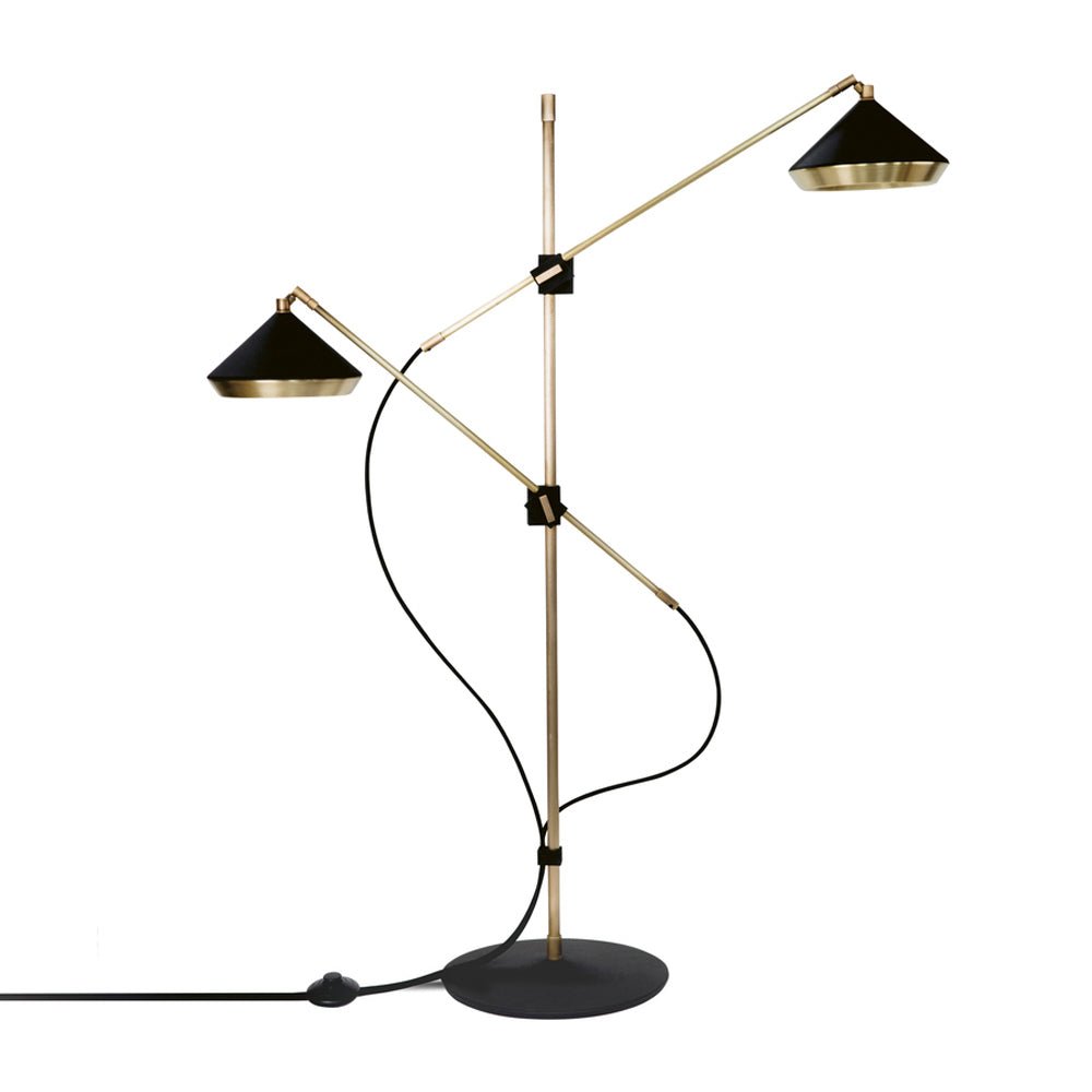 Mylirir art deco-gulvlampe i messing