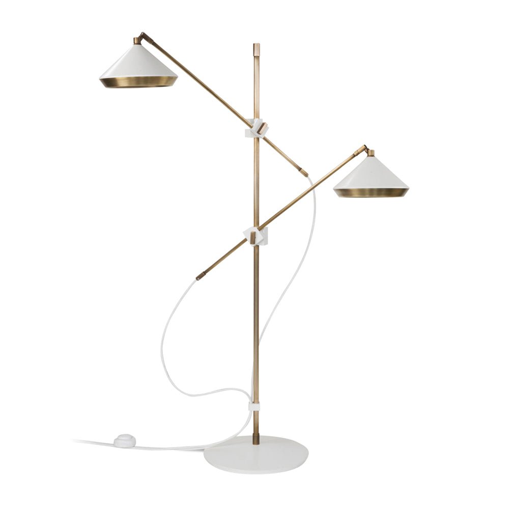 Mylirir art deco-gulvlampe i messing