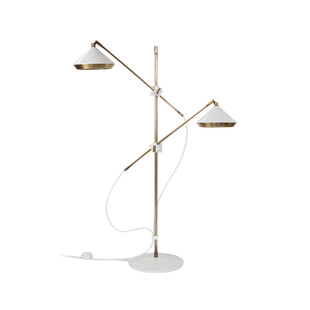 Mylirir art deco-gulvlampe i messing