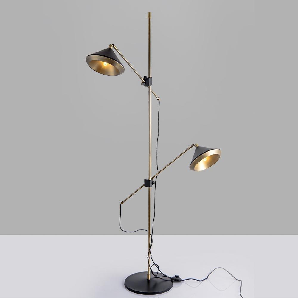 Mylirir art deco-gulvlampe i messing