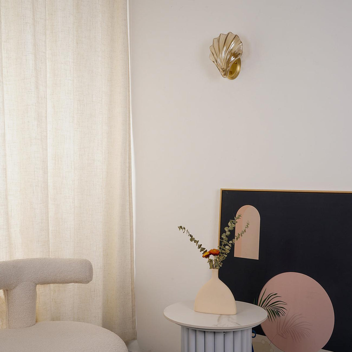 Candeeiro de parede Neo Premium Elegance em latão e vidro