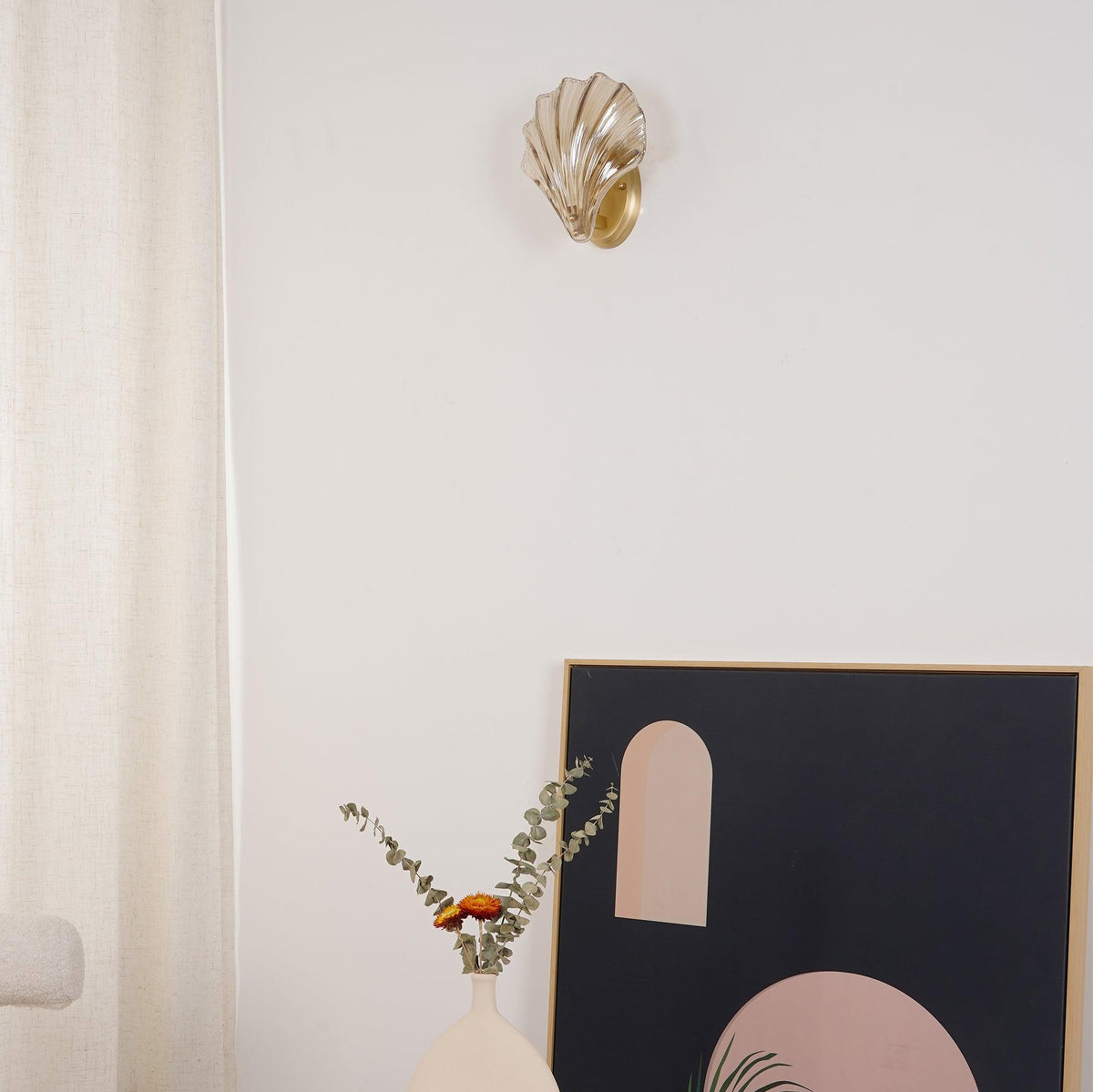 Candeeiro de parede Neo Premium Elegance em latão e vidro