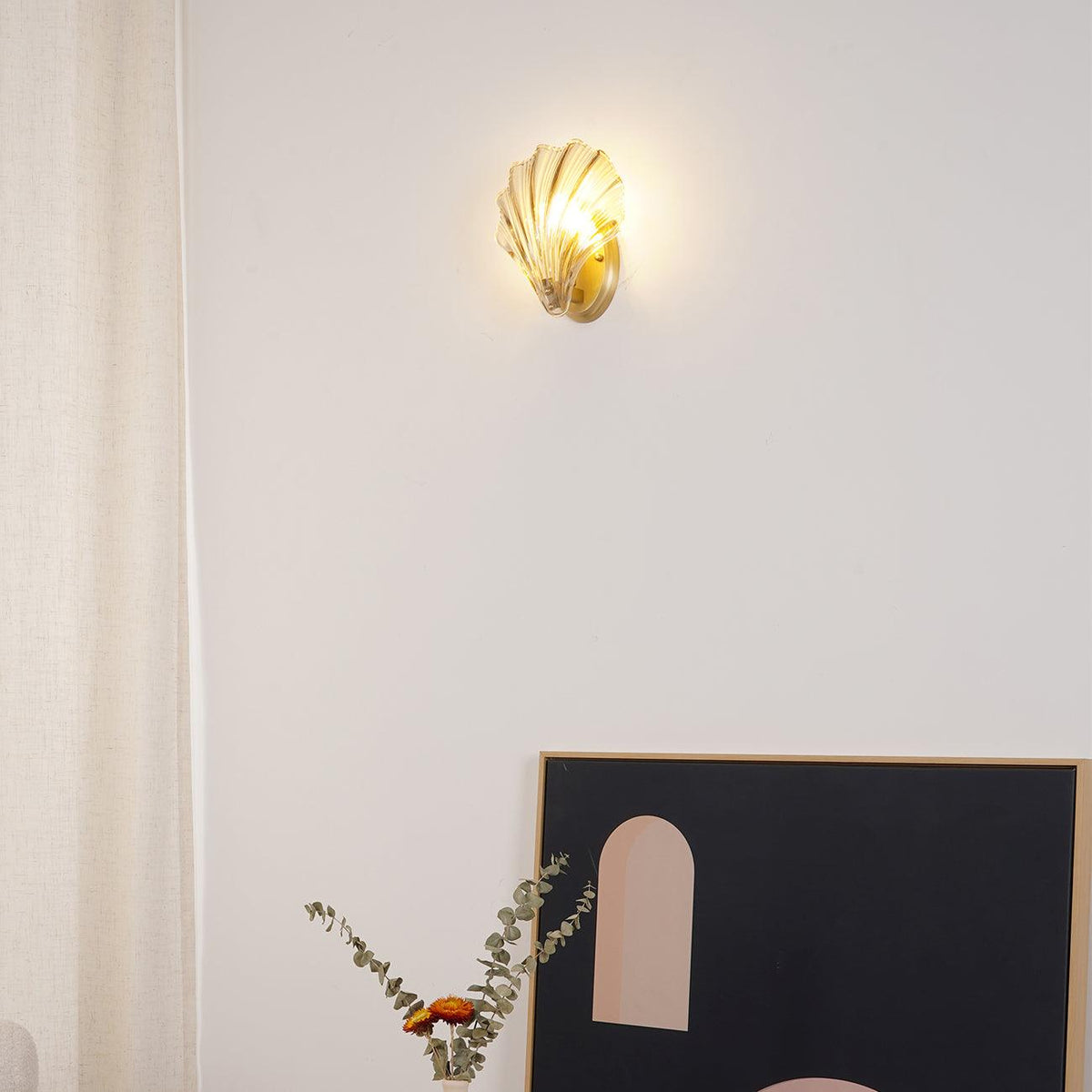 Candeeiro de parede Neo Premium Elegance em latão e vidro