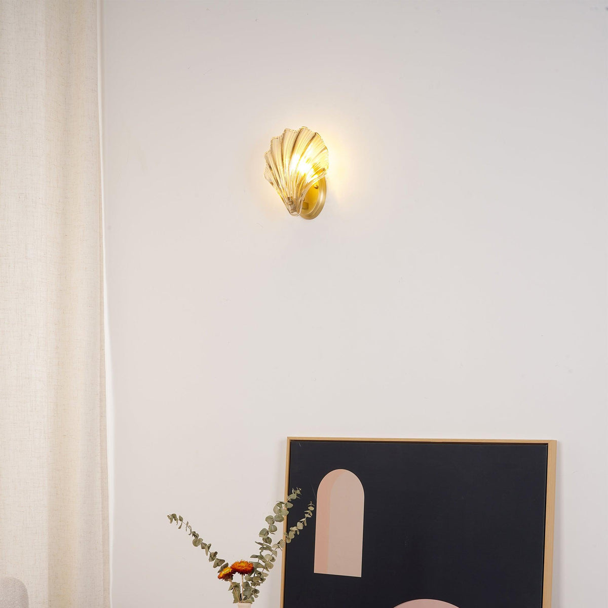 Candeeiro de parede Neo Premium Elegance em latão e vidro