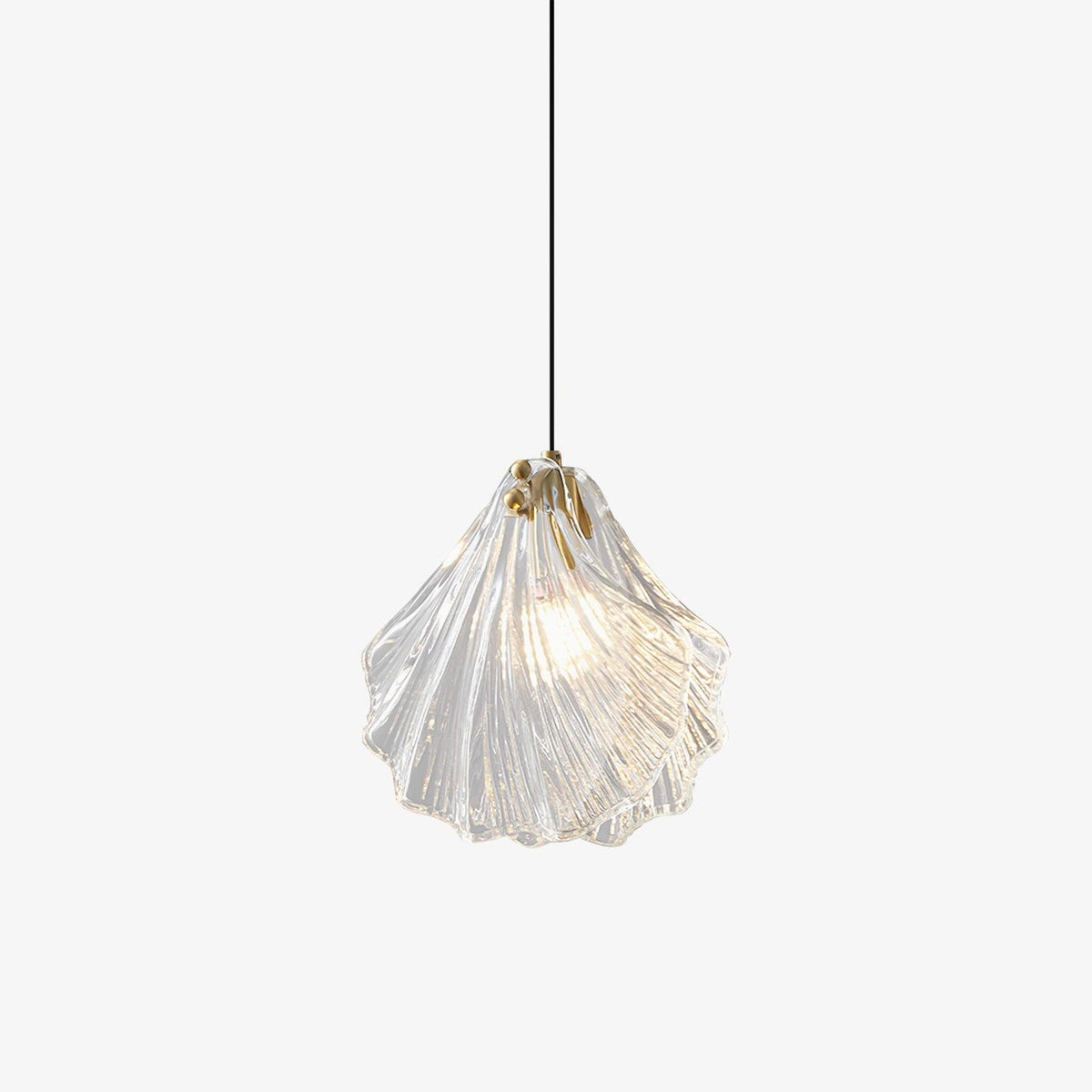 Veda pendellampa i glas, snäckformad, konstnärlig och elegant