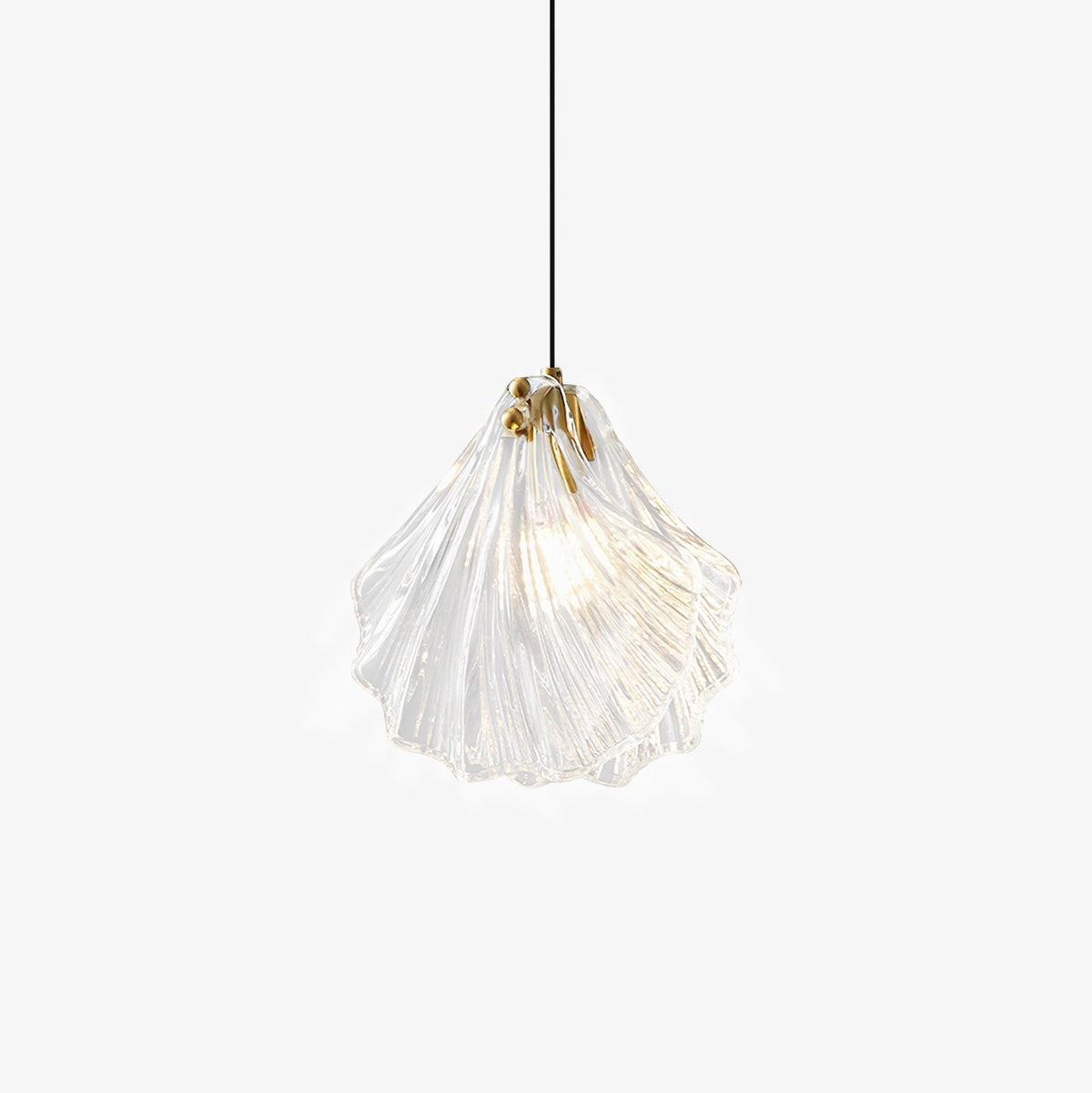 Veda pendellampa i glas, snäckformad, konstnärlig och elegant