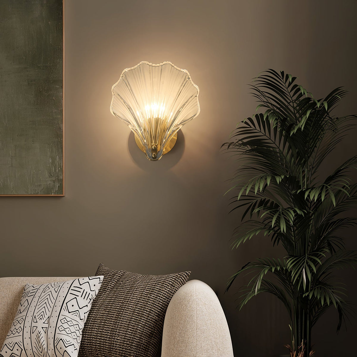 Candeeiro de parede Neo Premium Elegance em latão e vidro