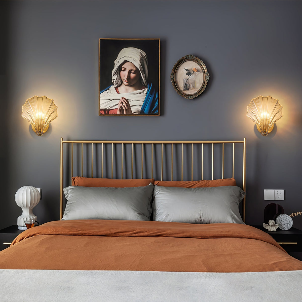 Candeeiro de parede Neo Premium Elegance em latão e vidro