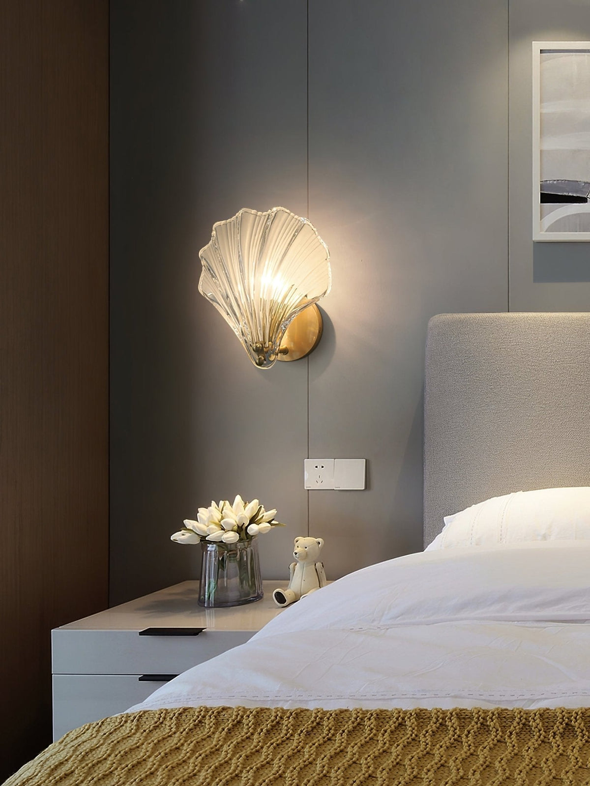 Candeeiro de parede Neo Premium Elegance em latão e vidro