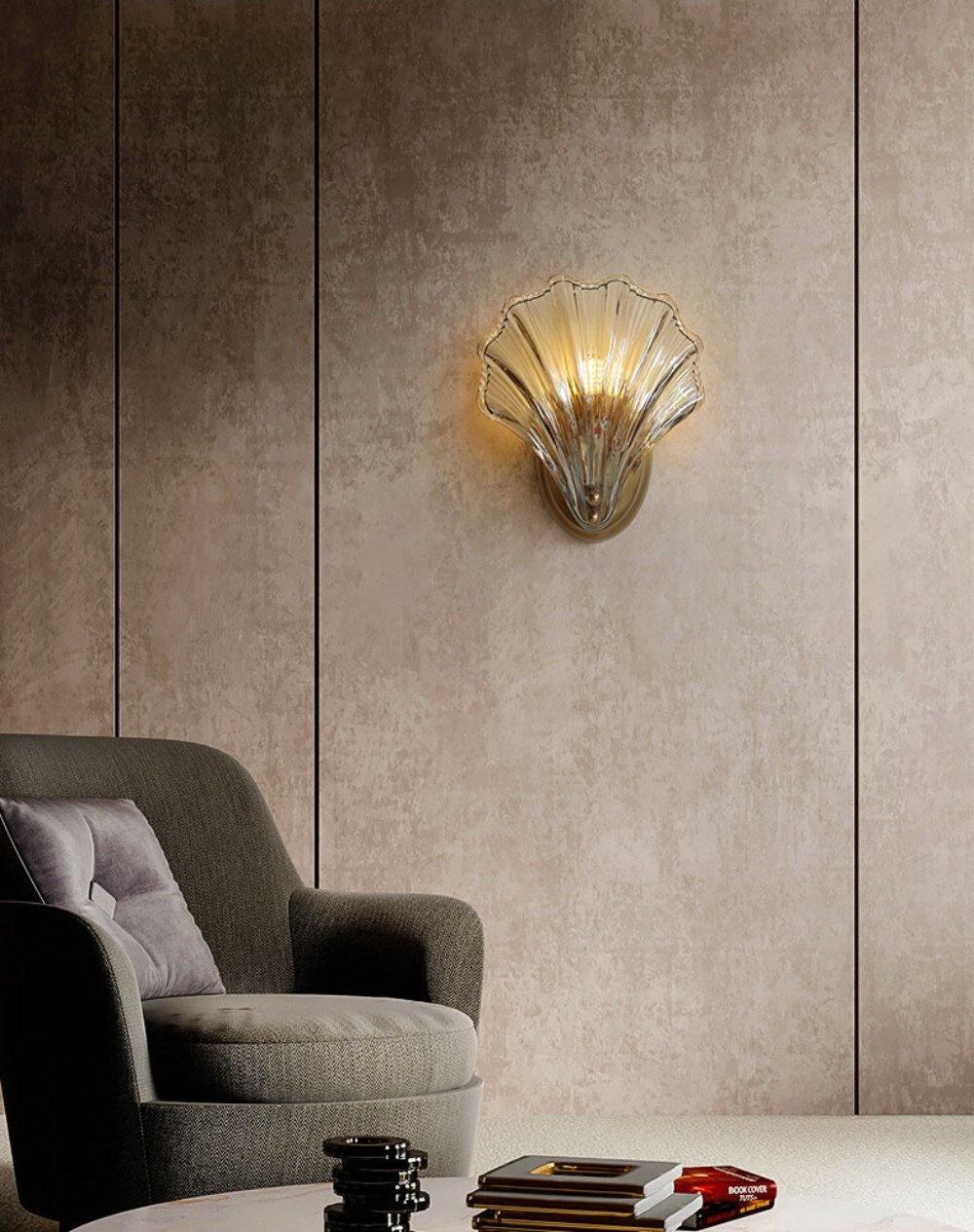 Candeeiro de parede Neo Premium Elegance em latão e vidro