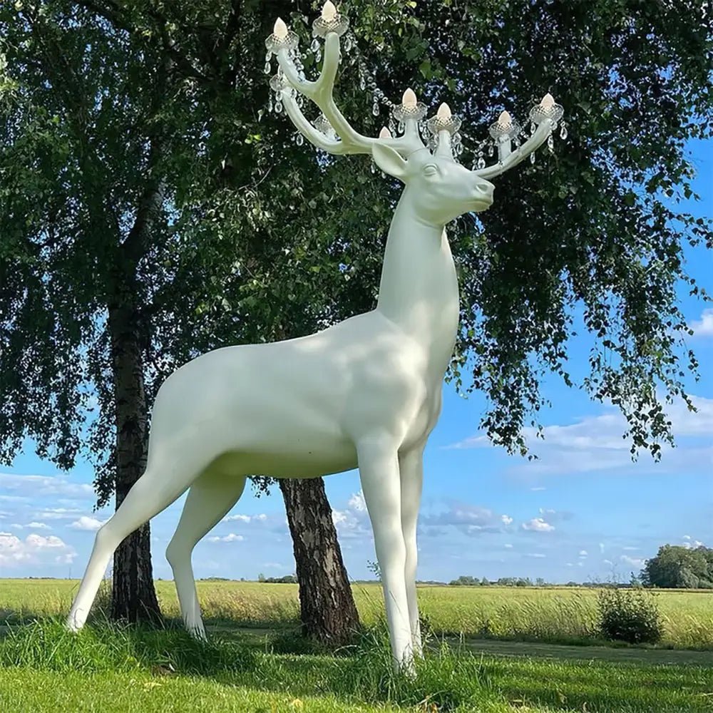 Veluaine-gulvlampe med hjortefigur, legende og kunstnerisk