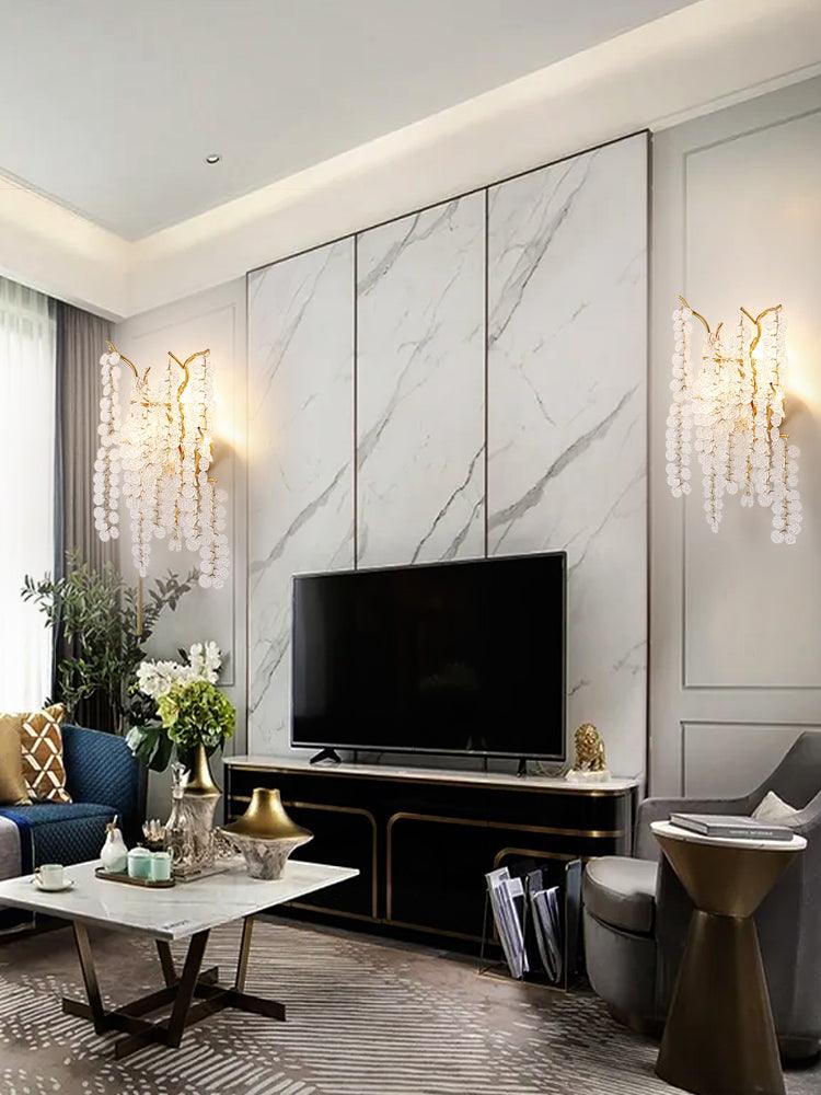 Aplique de parede Citalos pós-moderno de luxo em cristal