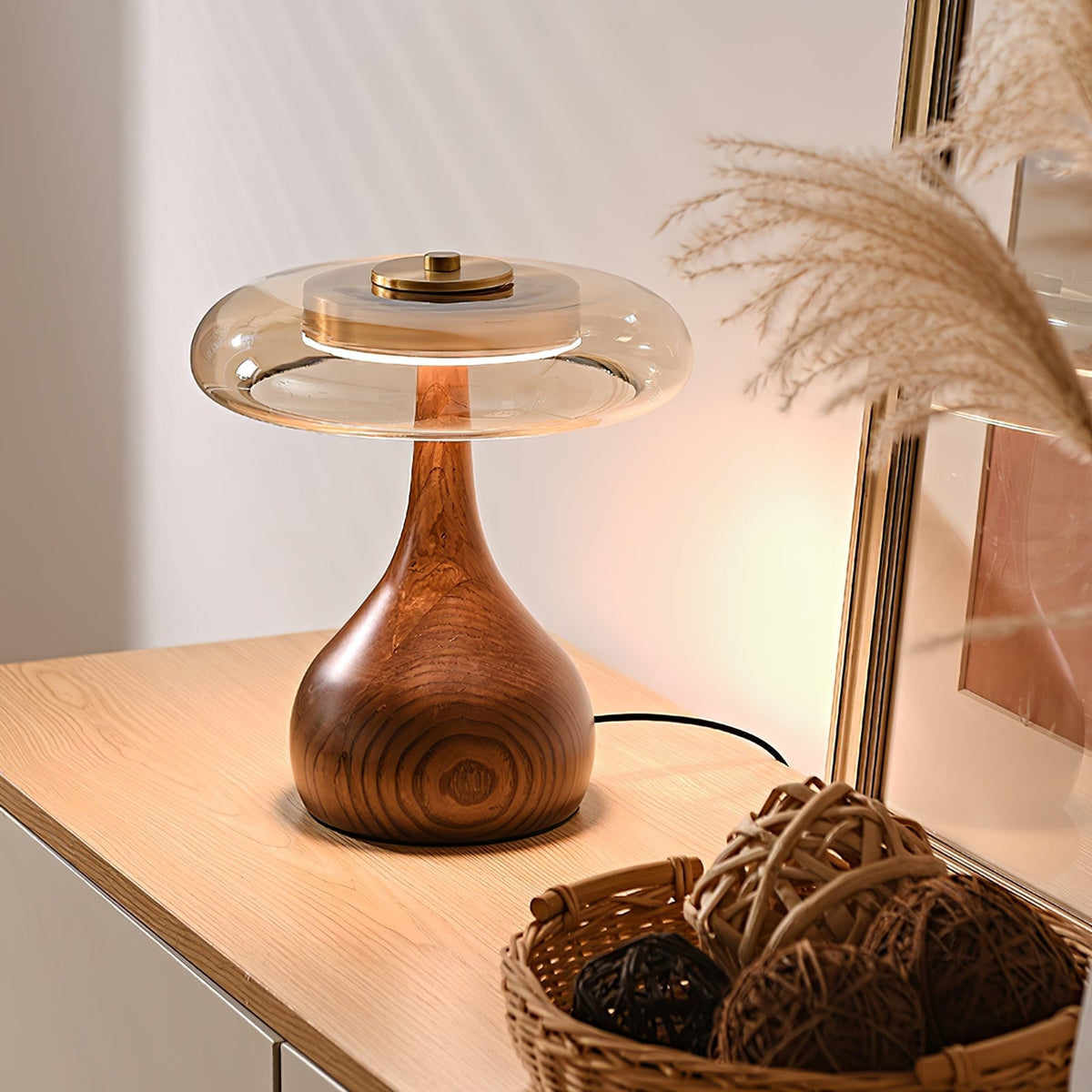Bux modern bordslampa i trä