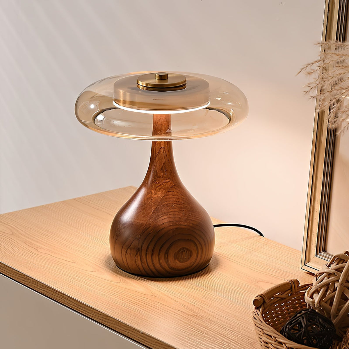 Bux modern bordslampa i trä