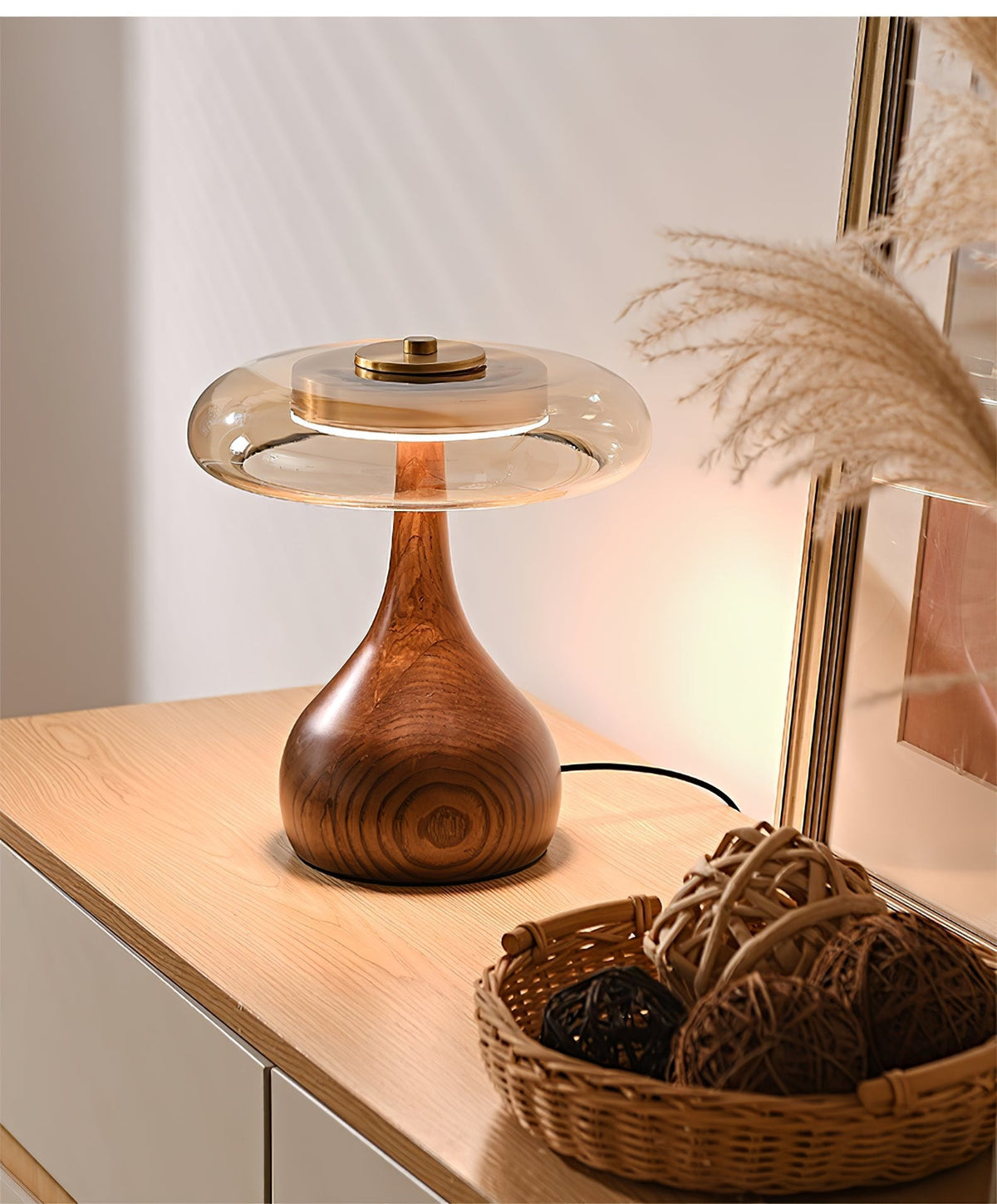 Bux modern bordslampa i trä