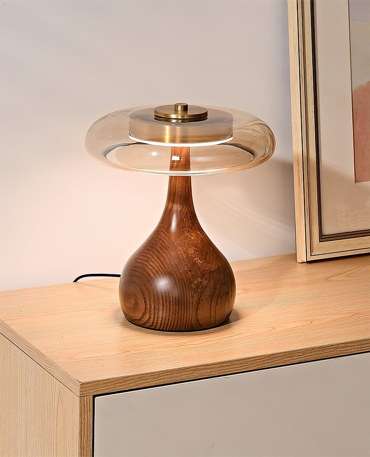 Bux modern bordslampa i trä