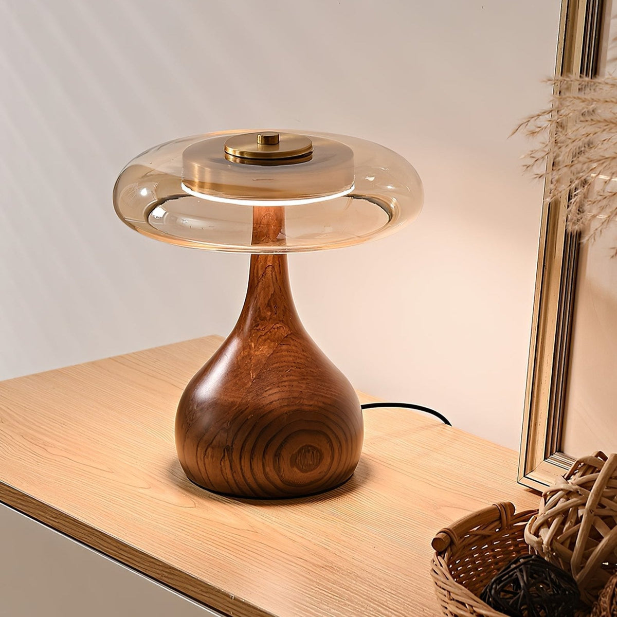 Bux modern bordslampa i trä