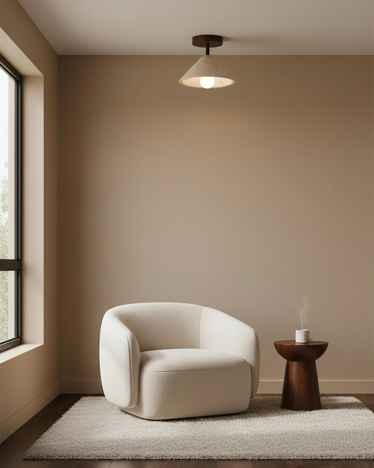 Valorian Travertine Ceiling Lamp