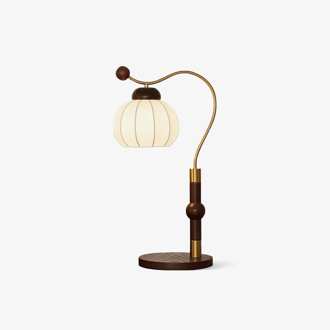 Zyran retrobordlampe i silke og træ
