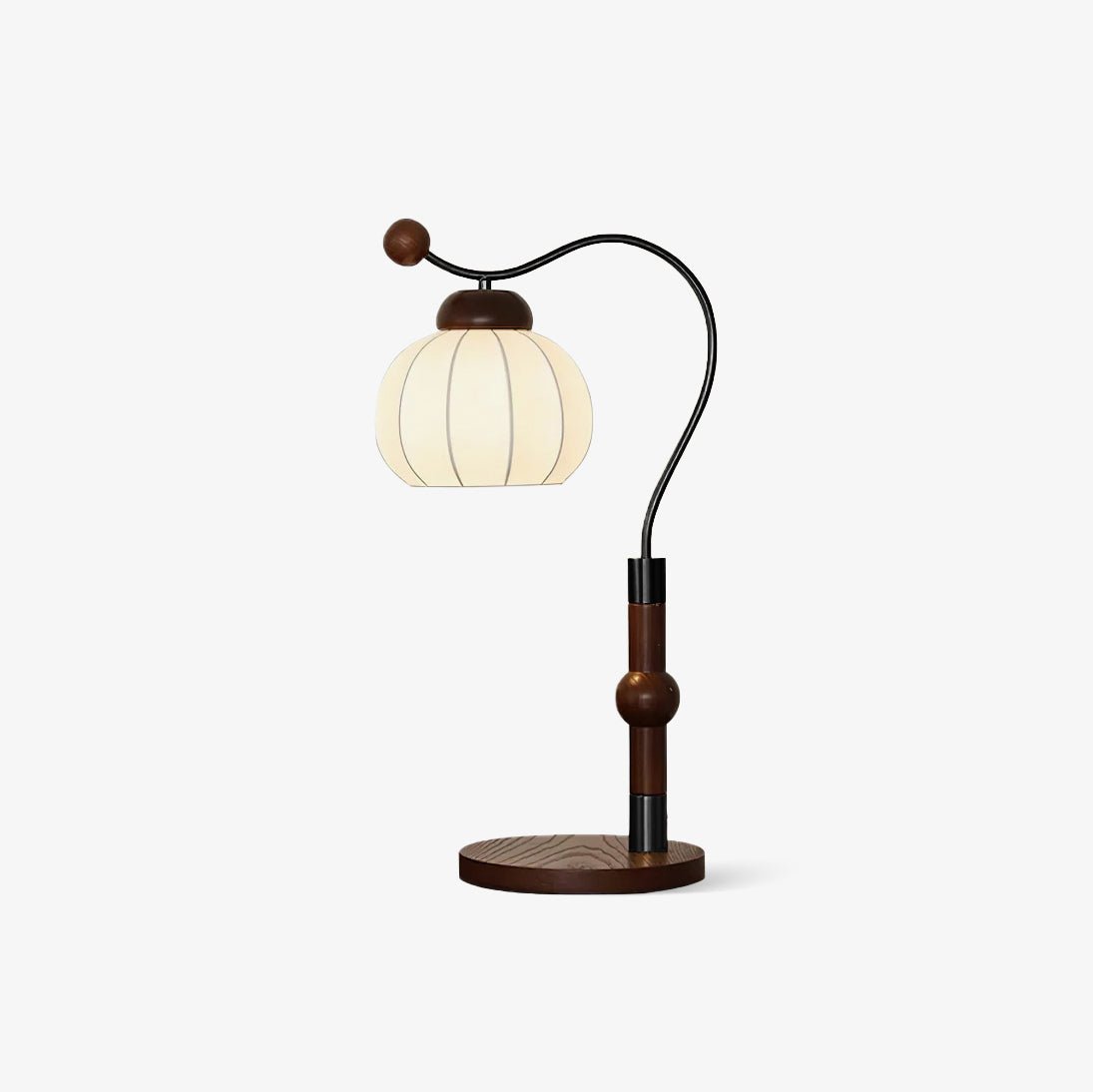 Zyran retrobordlampe i silke og træ