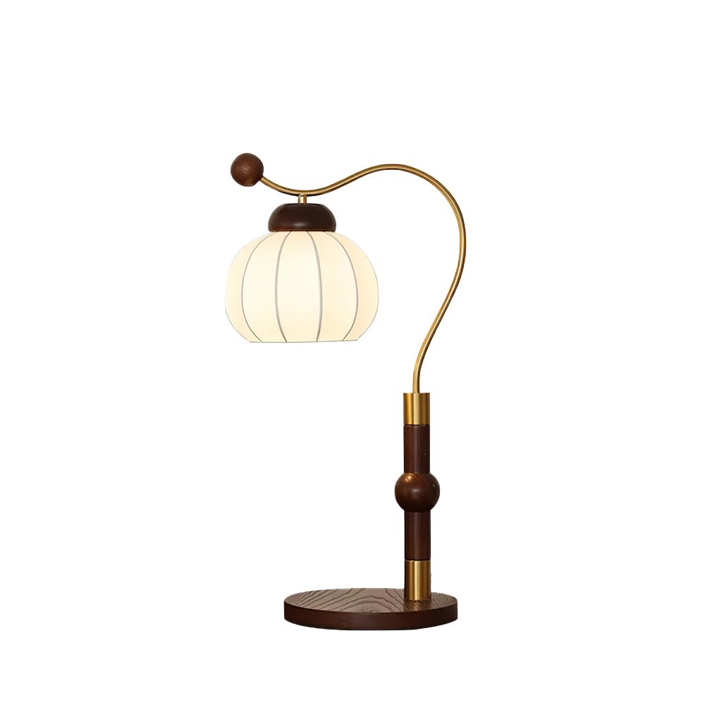 Zyran retrobordlampe i silke og træ