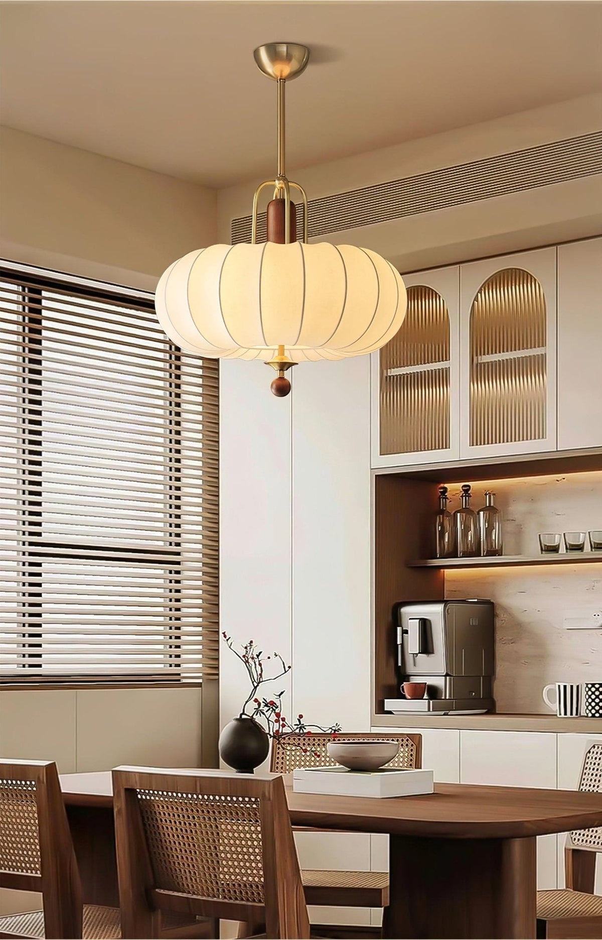 Candeeiro suspenso retro dourado Caseline