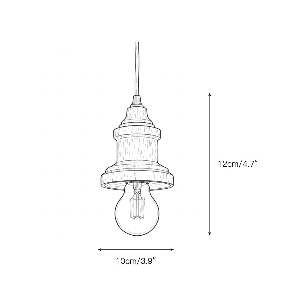 Silvares trälampa med sladd