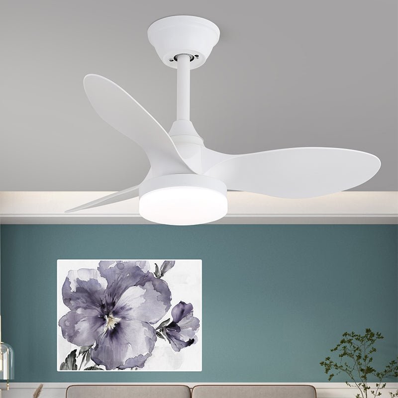 Elvelira minimalistisk loftventilator med lys og sort træ