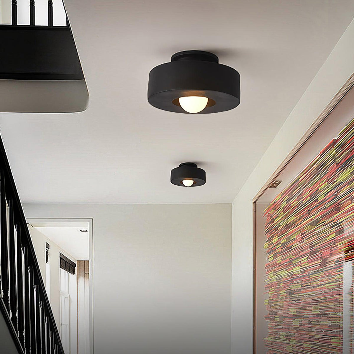 Celelian Simon-loftslampe i cylindrisk resin