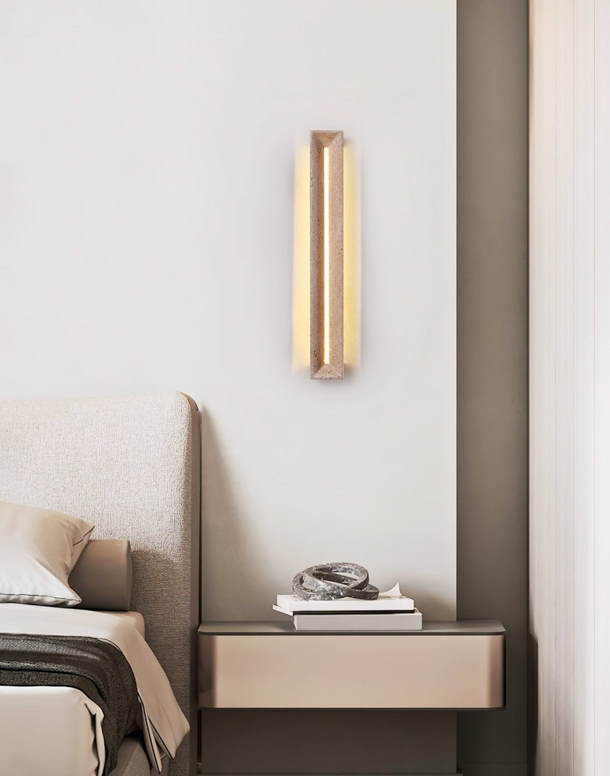 Dfi minimalistisk vägglampa i travertin