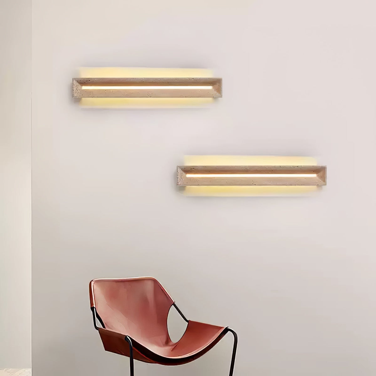 Dfi minimalistisk vägglampa i travertin