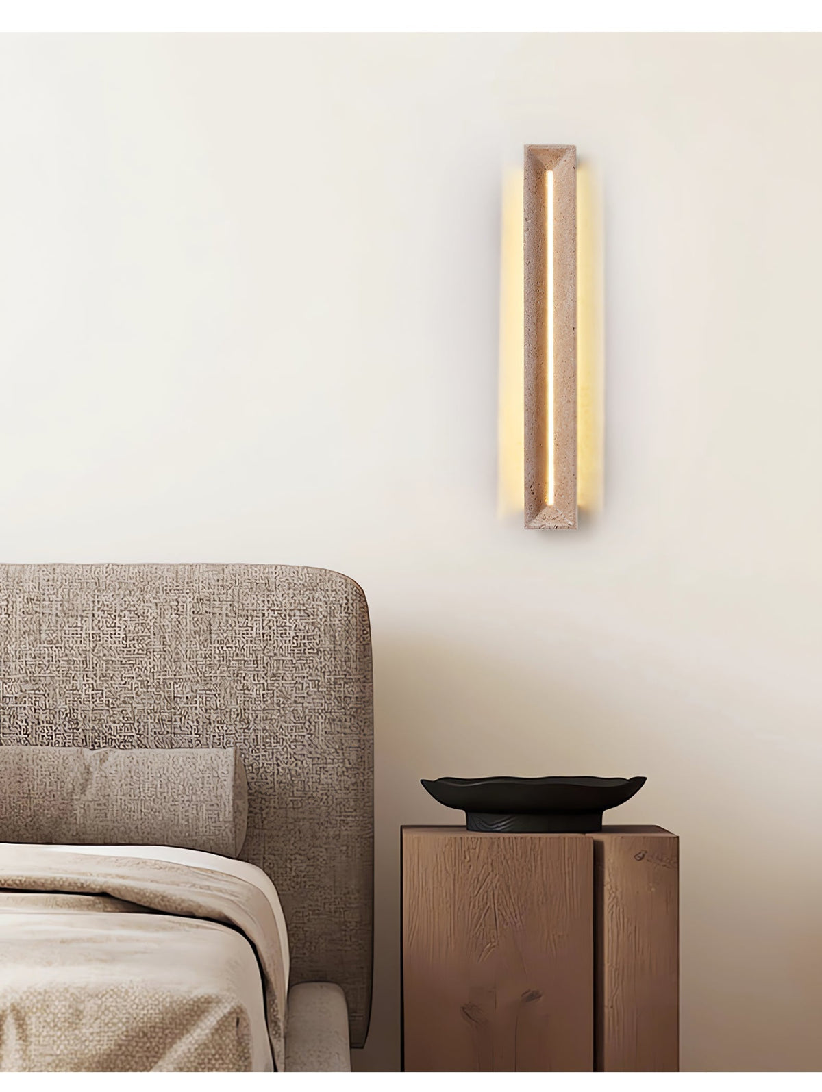 Dfi minimalistisk vägglampa i travertin