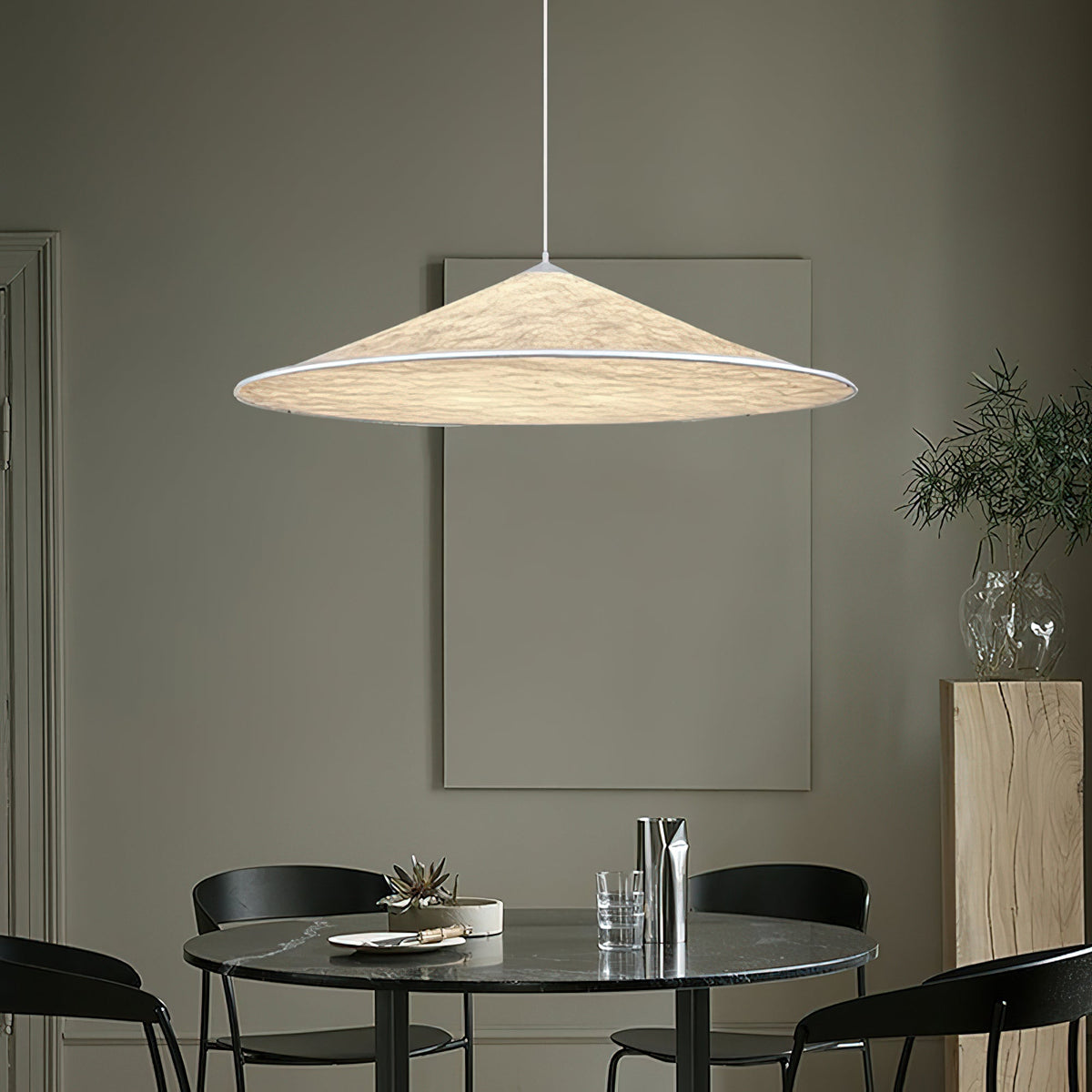 Lunoaya pendellampa med skärm i papper