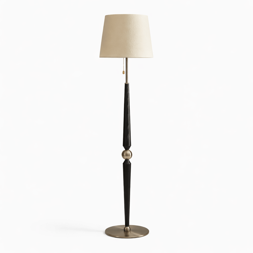 Aldivina skulpterad trägolvlampa