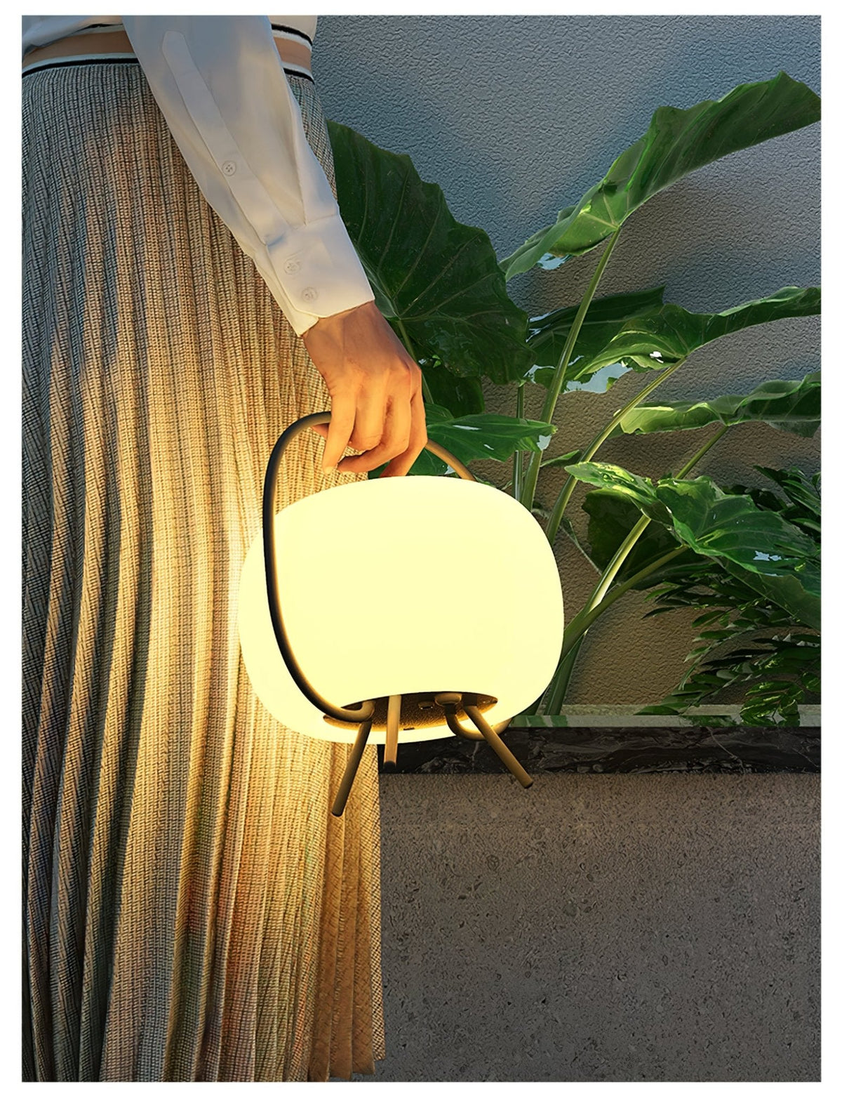 Candeeiro de exterior Prytk em forma de cápsula, solar